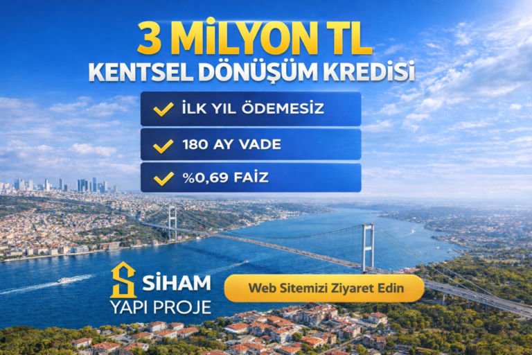 İstanbul İçin 3 Milyon TL’lik Yeni Kentsel Dönüşüm Kredisi 2026